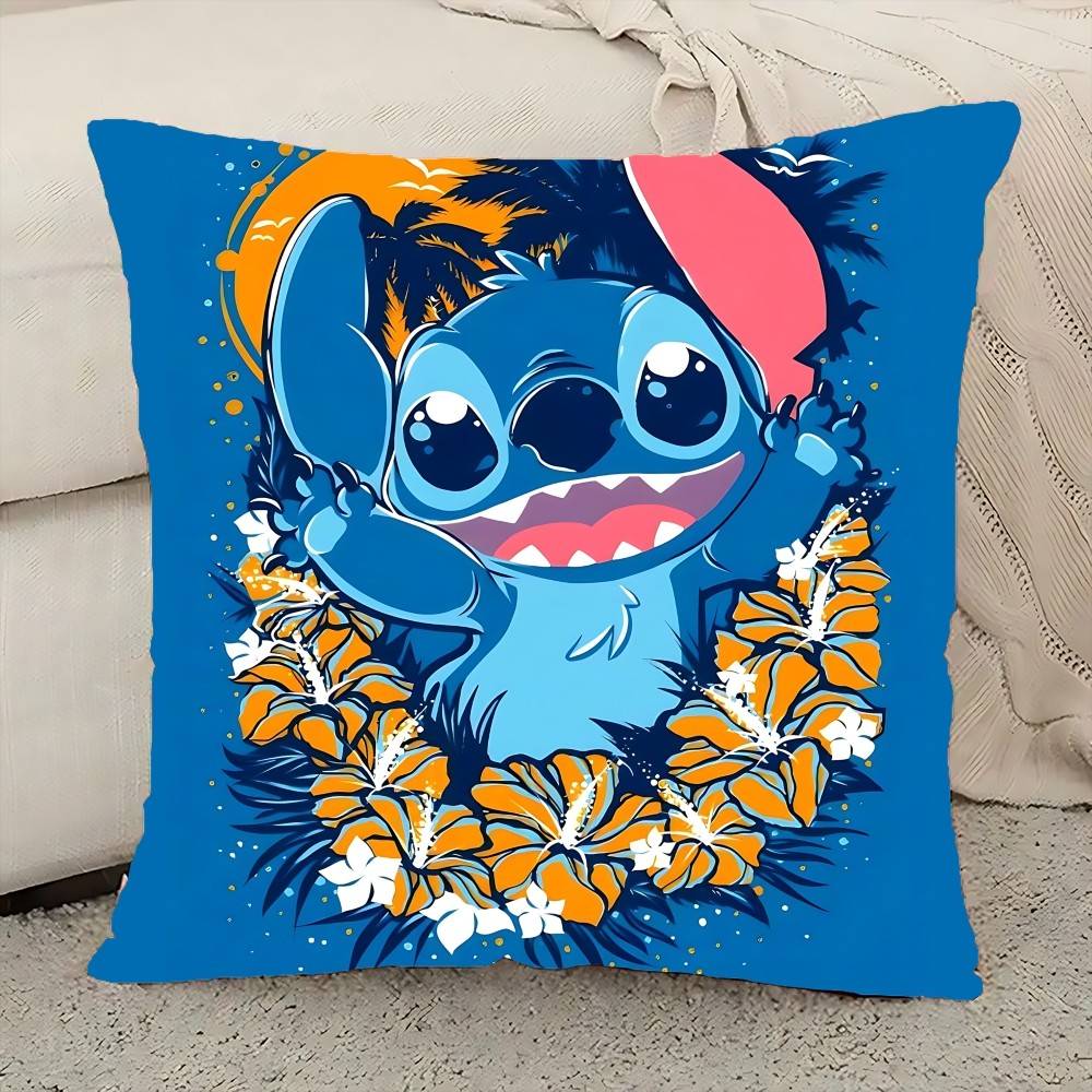 

CartoonS-Stitchs Pillow Case Elegant Couple Home Living Room Bedroom Decorative Rectangle Pillowcase Sofa Cushion Cover 16x16Inch