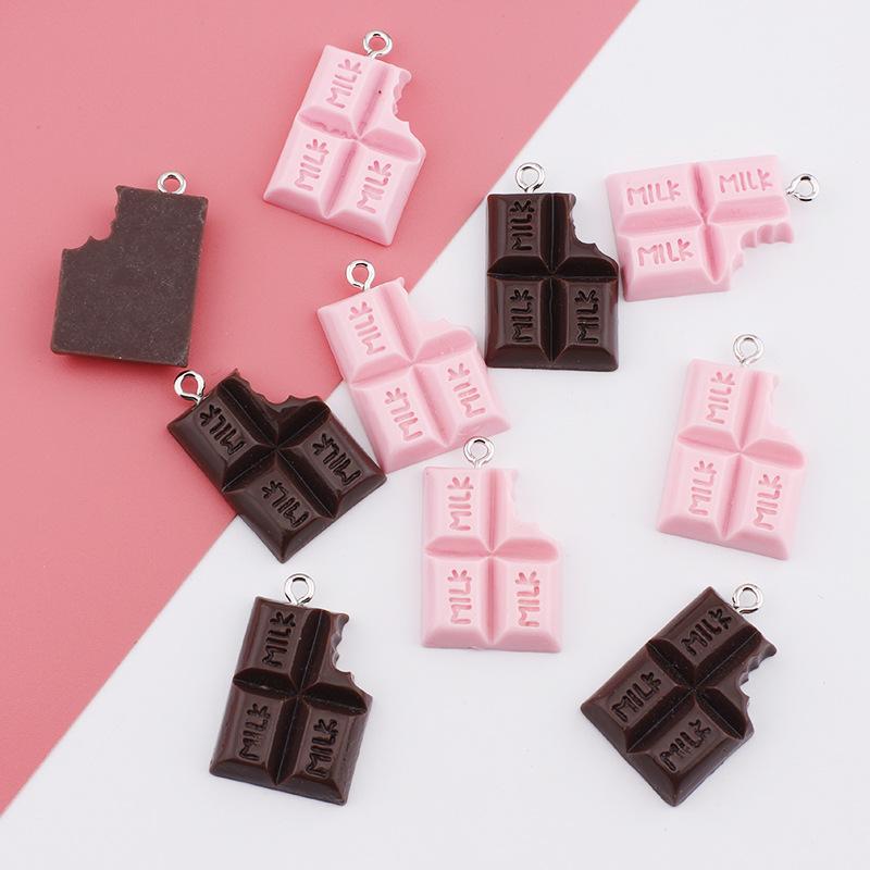 10pcs/lot 18*28mm Chocolate Milk Resin Charms Pendants for DIY Jewelry Making Accessories Handmade Earring Necklace Bracelet