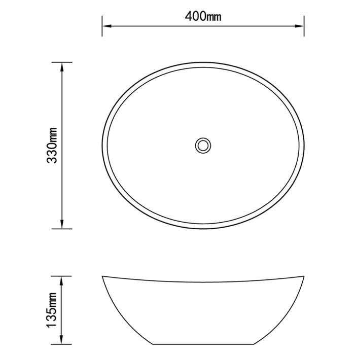VidaXL Lavabo Salle de Bain Mitigeur Céramique Ovale Vasque Robinet Toilette 275497