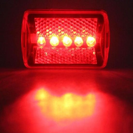 2Pc Red Bicycle Bike Rear Tail Light 5 LED Safety Flashing Mount 7 Lighting Mode