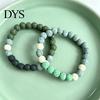 Elastic Rock Beaded Bracelet Obsidian Stone for Men Women, Colorful Beads Dopamine Color Wristband Stackable Stretch Bracelet, Aromatherapy