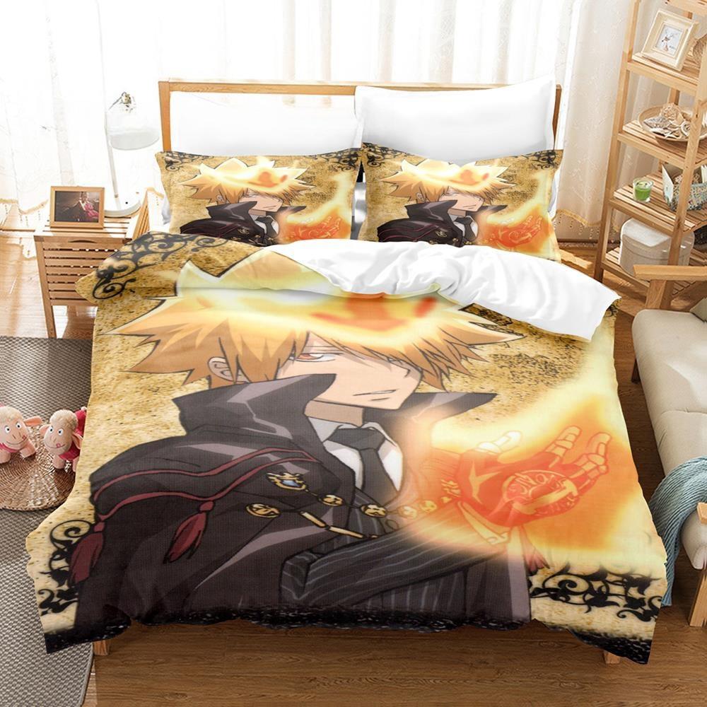 New 3D Anime Hitman Reborn Bedding Set Single Twin Full Queen King Size Bed Set Adult Kid Bedroom Duvet Cover Sets Home Textiles