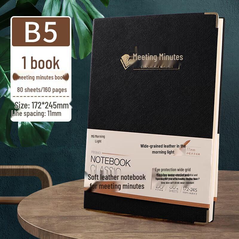 M&G B5 Soft PU Cover Meeting Notebook