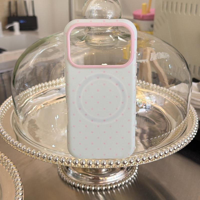 Polka Dot Magnetic Phone Case for Apple: Compatible with 15pro, 16pro, 14, 17promax