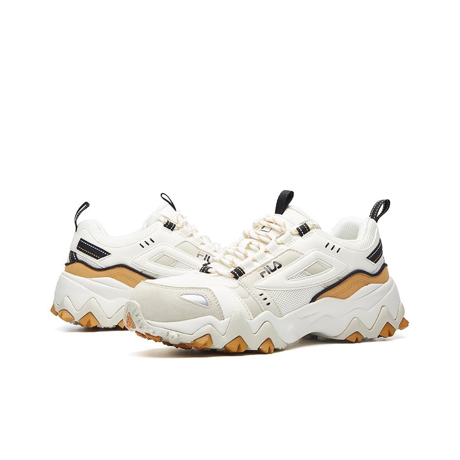 Fila Fellow Mesh Fabric Sports Comfortable Shock Absorption Wear-Resistant Breathable Low-Top Casual Shoes Women Sneaker White Yellow F12W041112FSY