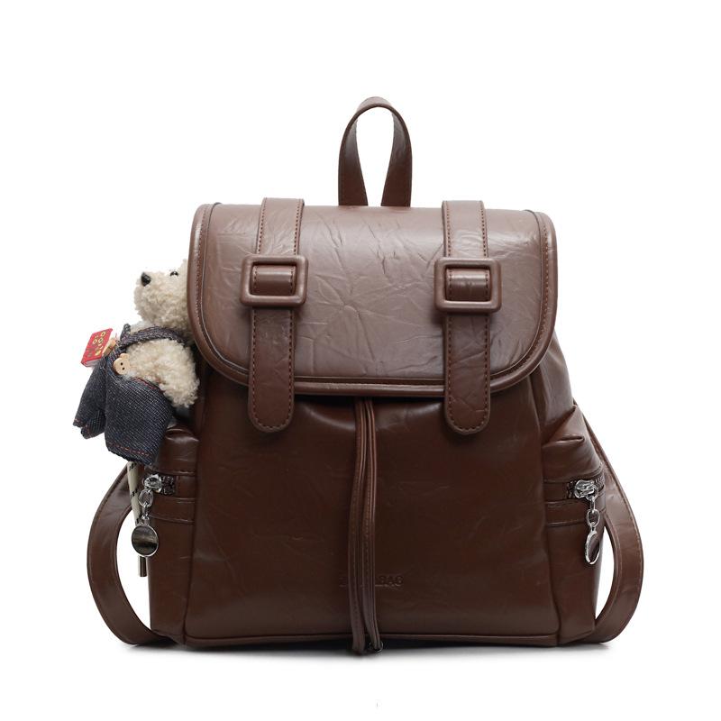 

Fashion Large Capacity Small Backpack Women s New Versatile Go Out Play Backpack no pendant коричневий
