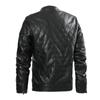 Men's Winter Velvet PU Leather Jacket Stand Collar Motorcycle Leather Jacket Casual Jacket Korean Style Men's Clothing
