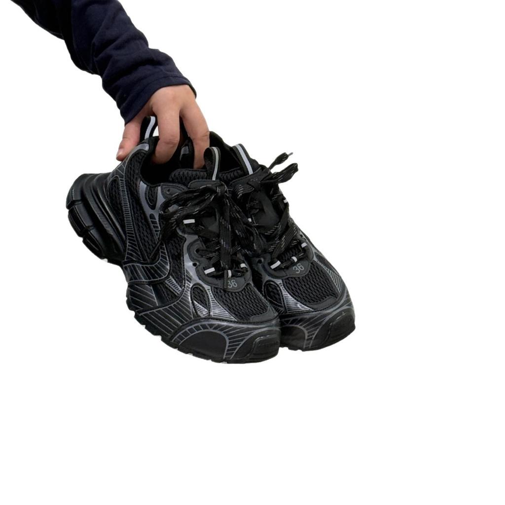 2025 Tide Fried Street~ Leather retro old platform dad shoes women's lightweight breathable mesh sports and leisure shoes
