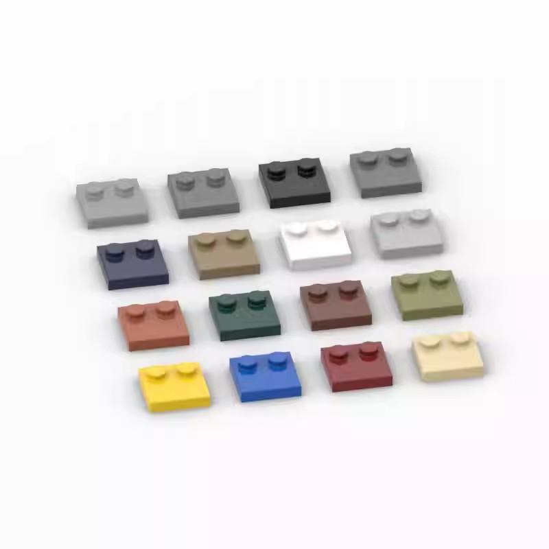 100pcs MOC Bricks Compatible Assembles Particles 33909 2x2 Half Edge 2 Bump Base Plat Building Blocks Parts Kid Toys