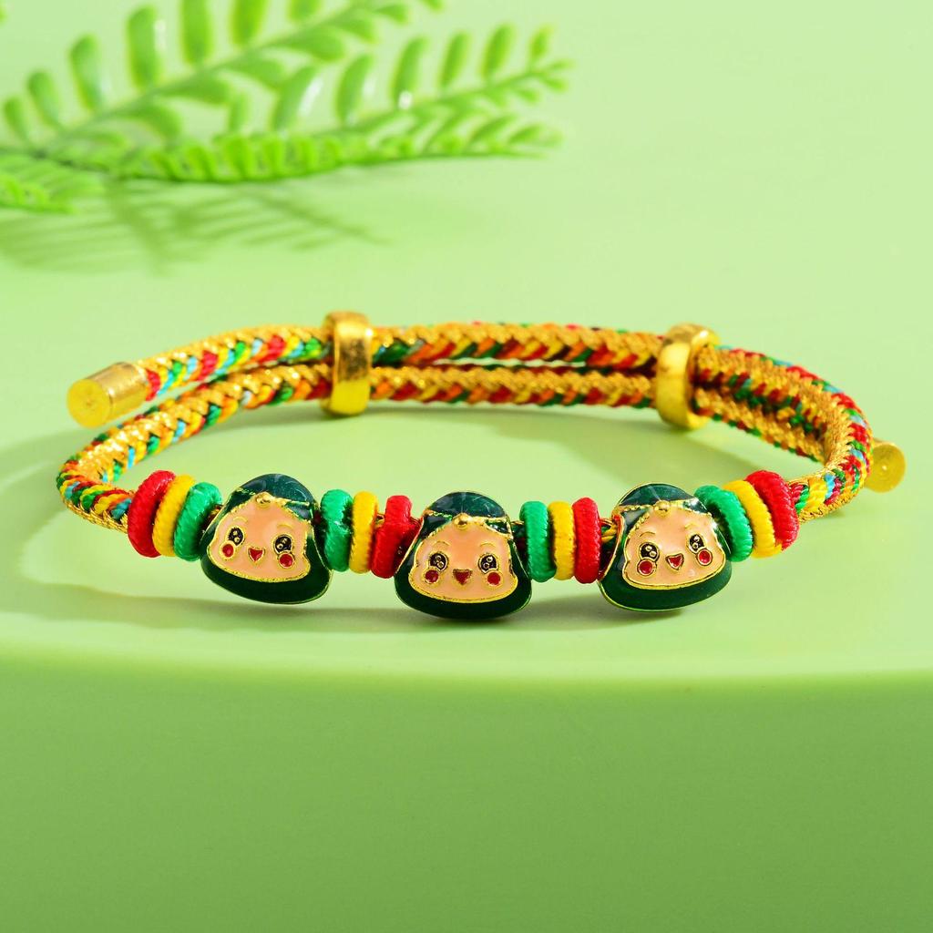 Five-Color Dragon Boat Festival Zongzi Bracelet: Handmade Ethnic Children's & Couple's Ornament