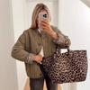 2025 European & American Women's Leopard Print Cotton-Padded Retro Jacket