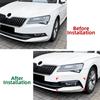 2PCS Front Bumper Splitter Wind Fog Lamp Frame Cover Trim For Skoda Superb MK3 2015 2016 2017 2018  ABS Piano Black Carbon F