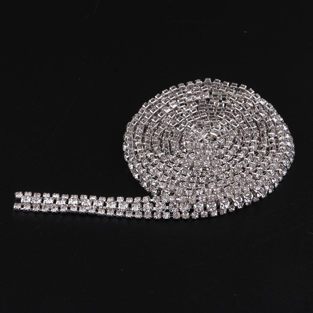 3 ярда - 10 мм хрустальная стразовая цепь для рукоделия Silver Withe Diamond