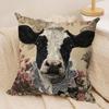 Vintage Woodland Animals Cushion Cover Pillow Case Short Plush Square Throw Pillow Covers Pillowcase Sofa Home Decor Gift