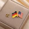 Custom 16*19mm Country Flag Pins for Traveller Personalized Stainless Steel Europe America Flag Brooches For Women Men Gift