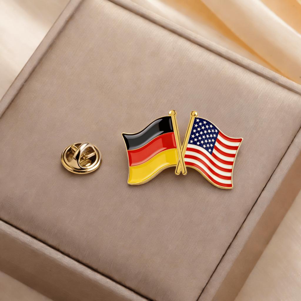 Custom 16*19mm Country Flag Pins for Traveller Personalized Stainless Steel Europe America Flag Brooches For Women Men Gift