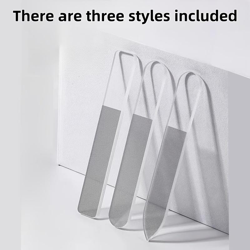 1pc Nano Glass Nail File Set with 3 Storage Boxes for Grinding, Polishing and Repairing Nails, Transparent Crystal Nail Art Tool