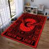 Red and Black Carpet with Winged Moon, Stars, Wisdom Power Design Suitable for Use As an Anti-slip for Living Room Bedroom Sofas