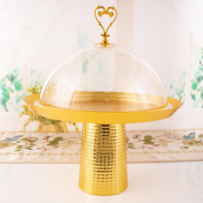 Simple European wrought iron tall cake plate wedding birthday cake plate afternoon fruit snack cake tray