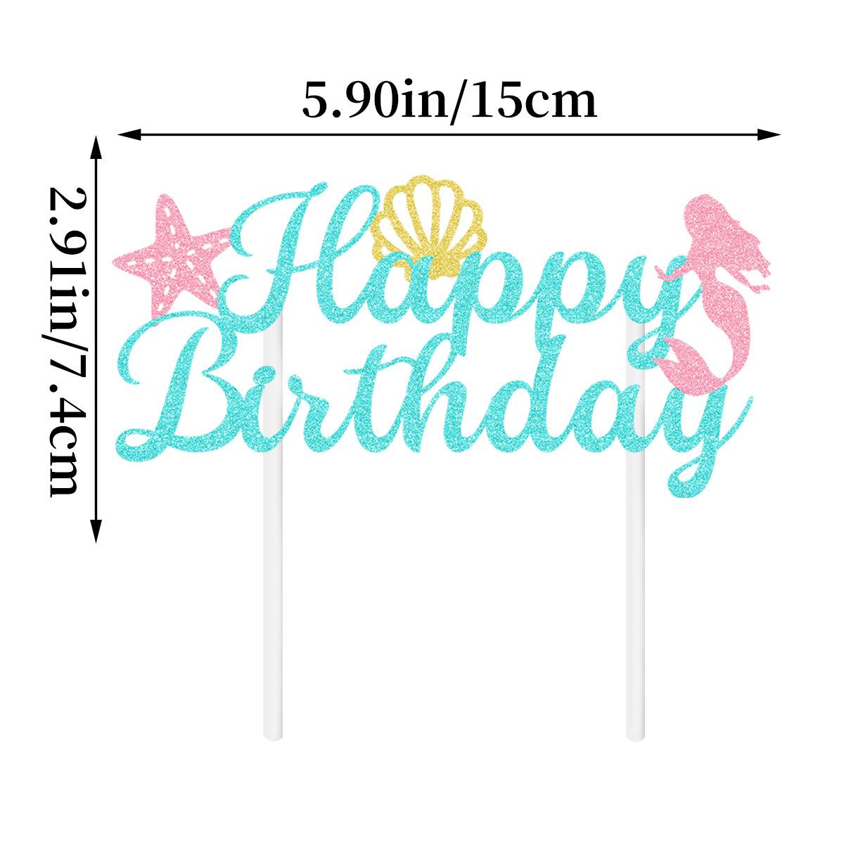 

Флаг для украшения на день рождения в морской тематике, спирали, очки, набор короны и шляпы 2025 Mermaid Large Plug [1]