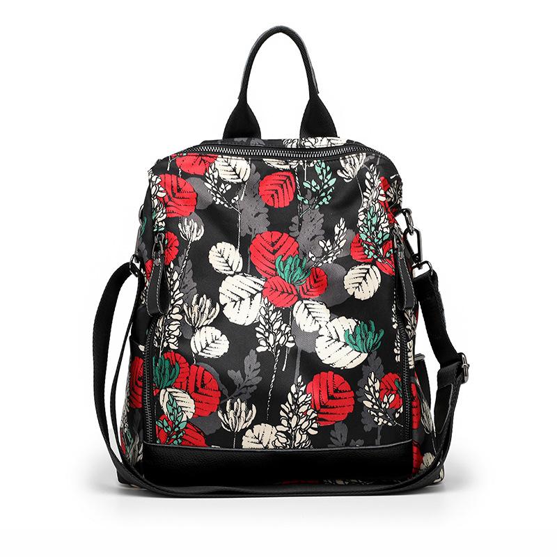 Backpack Women's Ethnic Style Printed Single Shoulder Crossbody Bag Simple and Lightweight Travel Backpack