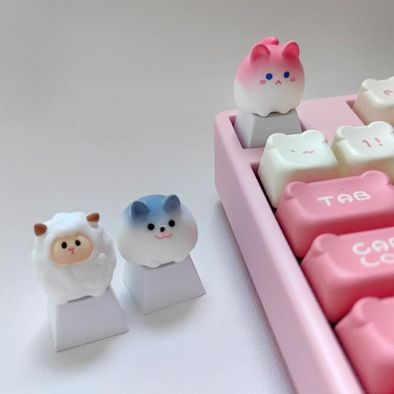 Roztomilá Kreslená 3D Zvířátka Krytky Kláves Mechanické Klávesnice Krytky OEM Výška Krytky Kawaii DIY Příslušenství pro Klávesnici Dívčí Dárky