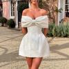 Punkt ein Schulterträger sexy rückenfreies Kleid Damen Ins Europäisches und Amerikanisches Temperament Kleid kurzer Rock