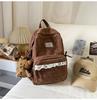 Schoolbag Korean Ins Style Backpack for Girls Junior High School Students, White High-value 1011 New Bow Campus Schoolbag for Women