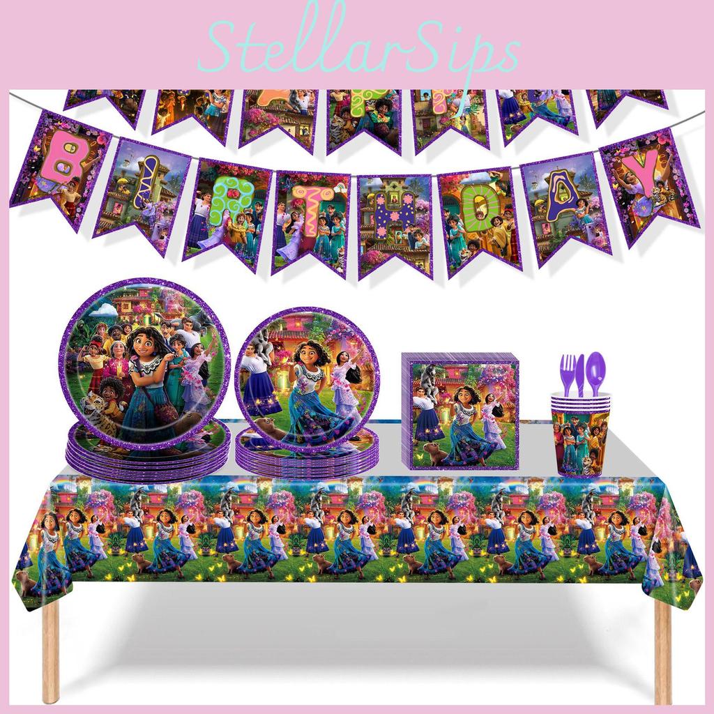 Hochwertiges Encanto Geburtstagsparty Hintergrundbanner mit Ballons