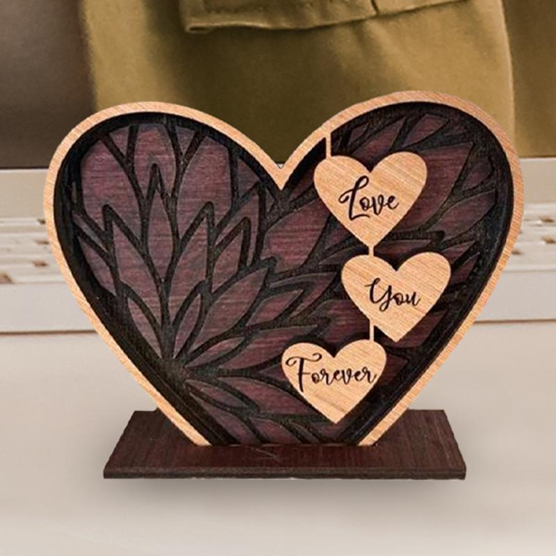 Valentinstag Herz Holzschild Holzherzförmige Tischdeko Romantische Valentinstagsdeko Herzförmige Deko Für