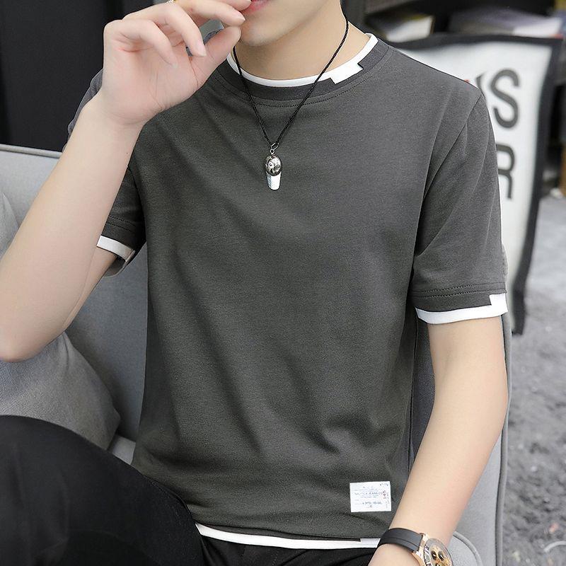 

Мужская летняя трендовая хлопковая футболка с коротким рукавом 2025 года 4XL