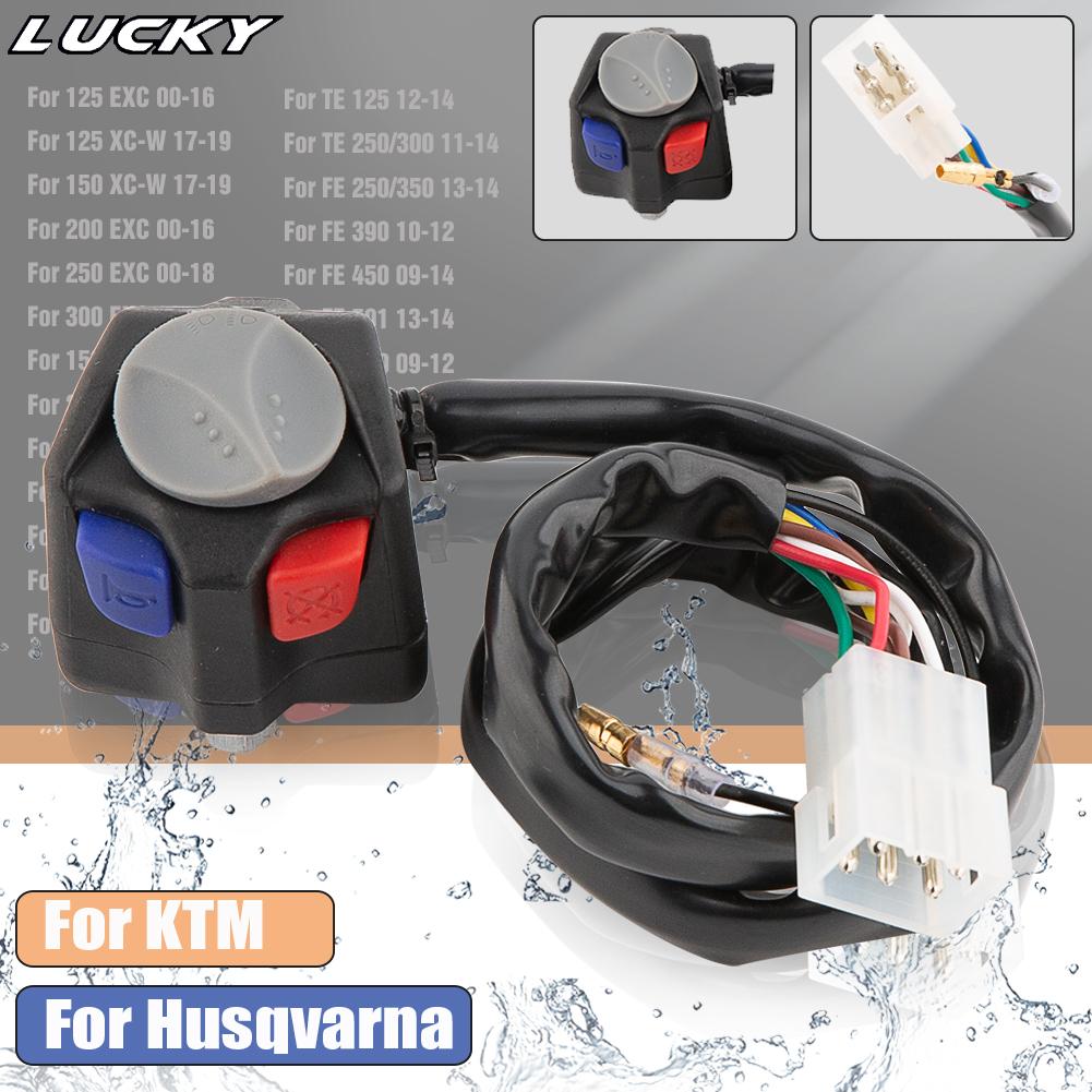 

Motorcycle Three Function Switch Waterproof Headlight Turn Light Horn ON/OFF Flameout Starter Stop Kill Button For KTM EXC-F SXF 1PCS