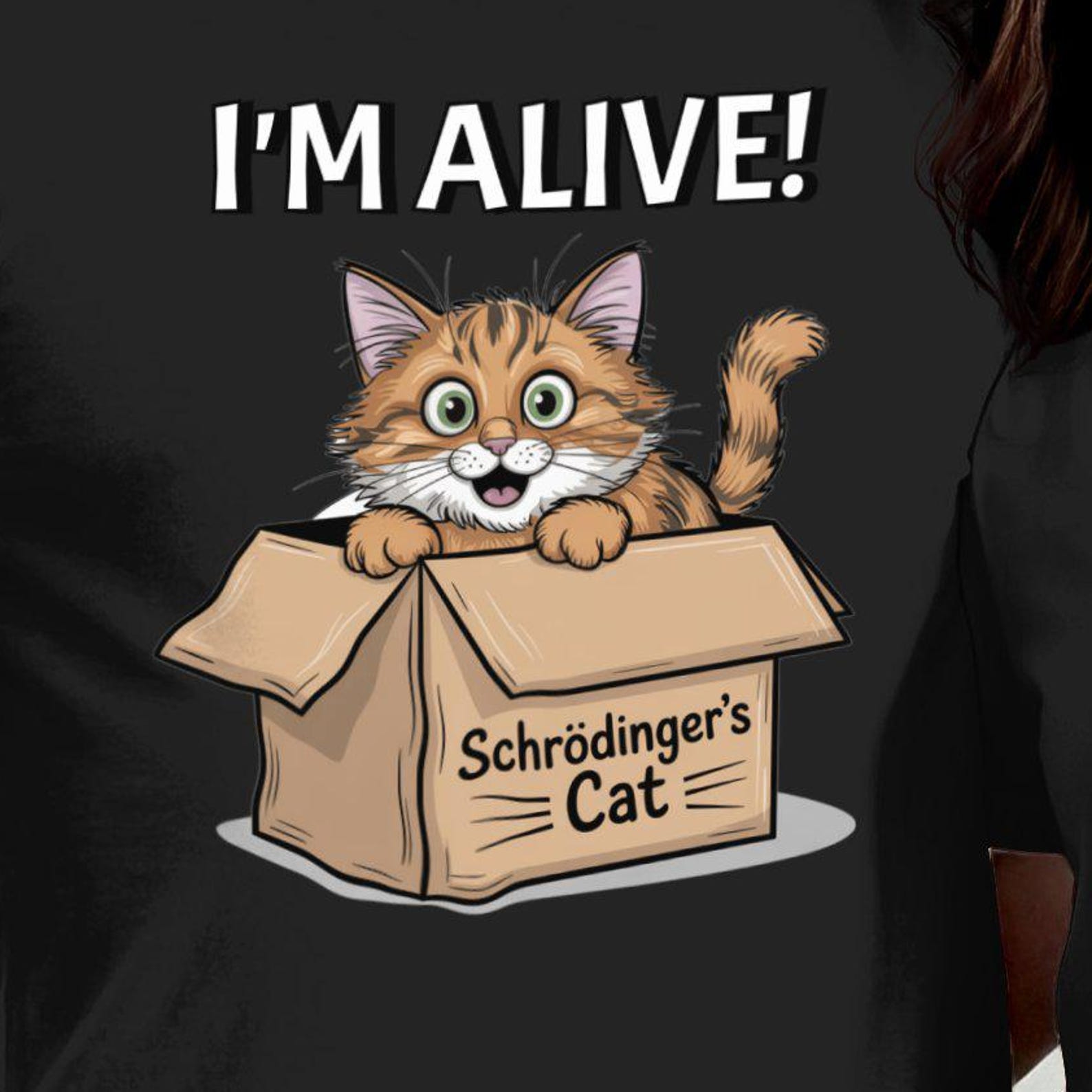 Schrödinger s Cat T-Shirt: Funny Science Humor Graphic Tee 2XL