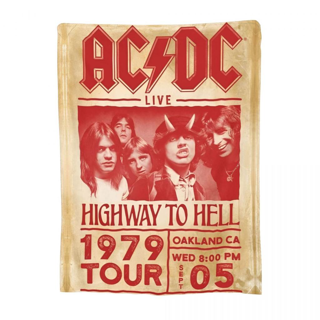 AC DC Music Band Cobertores Veludo Têxtil Decoração Portátil Super Quente Cobertores para Cama Escritório Tapete Peça