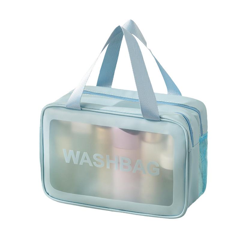 

Transparent Pvc Makeup Bag Travel Cosmetic Bag Large Capacity Portable Trendy M синий