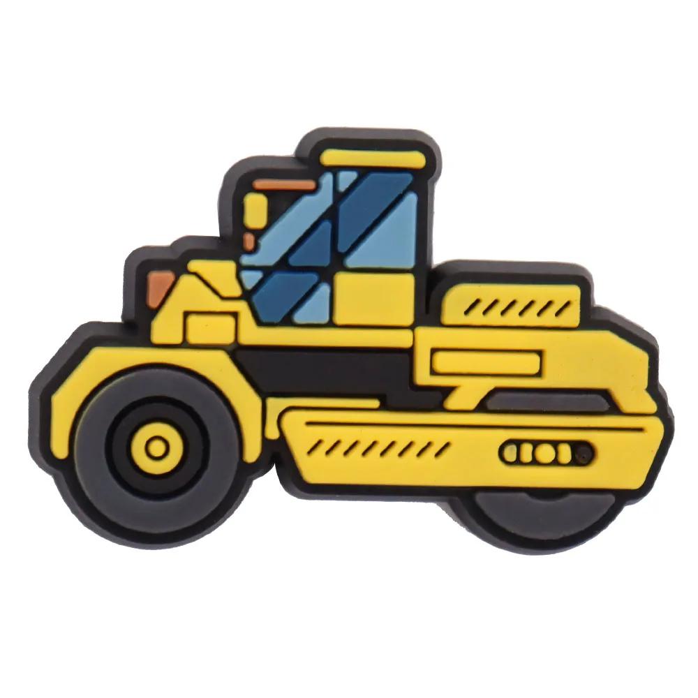1Pcs PVC Mix Construction Vehicle Excavator Boys Buckle Clog Cool Children Cranes Car Shoe Charms Accessories Shoe Charm