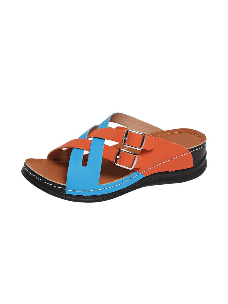 Fashion New Women Slippers Lightweight Comfortable Wedge Sandals Open Toe Anti-Slip Slippers Casual Female Platform Retro Shoes Slides