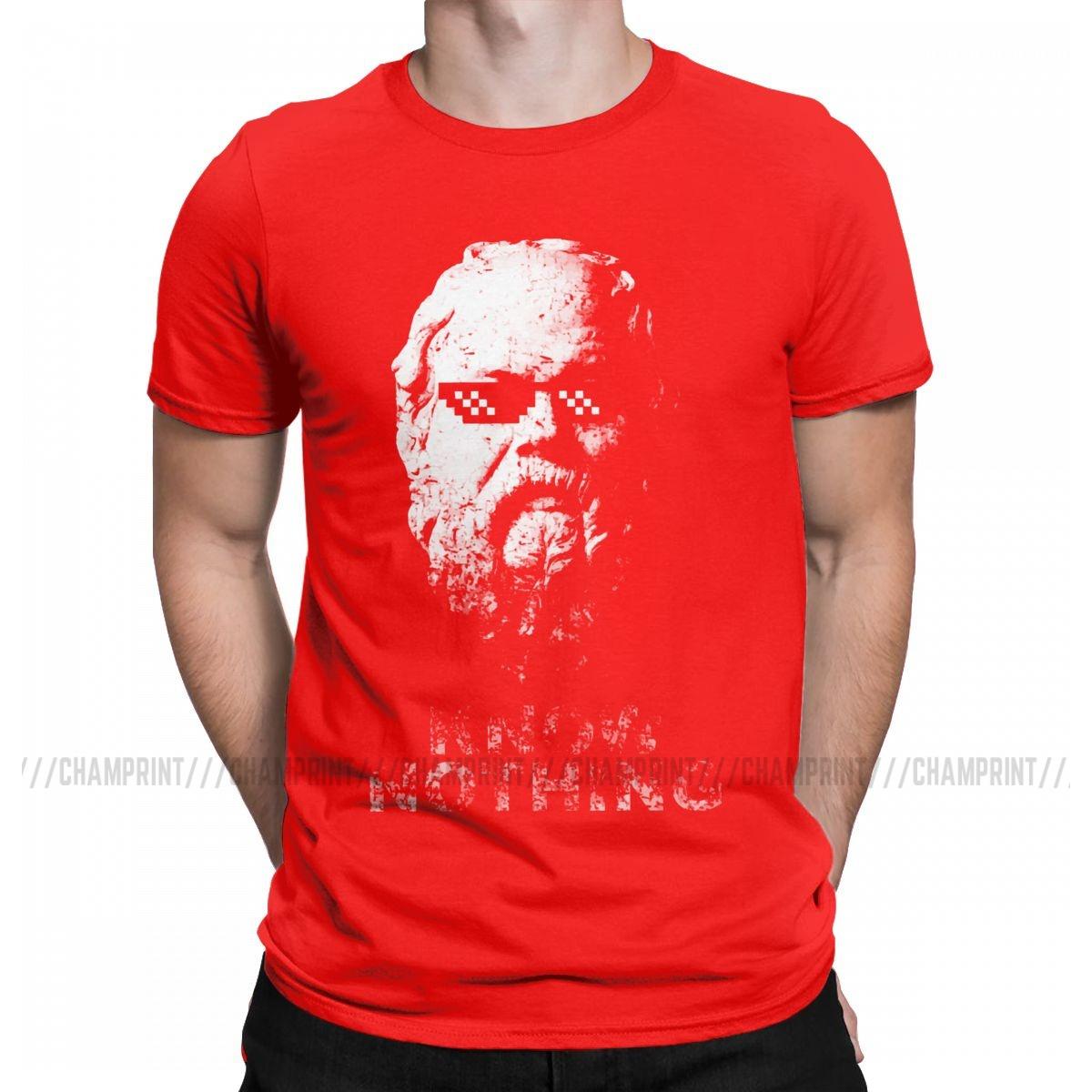 Сократ Ничего Не Знаю Философ Футболка для Мужчин Чистый Хлопок Смешная Футболка Платон Футболка с Принтом Одежда с Коротким Рукавом S