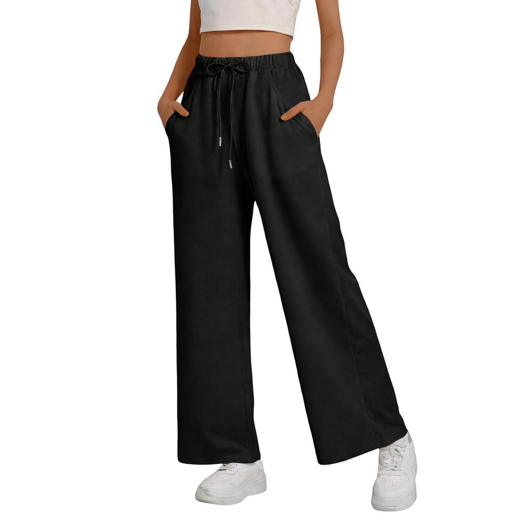 Women's Wide-leg Athletic Pants, Loose Straight-leg Casual Pants, Athletic Jogging Pants