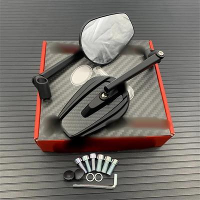 True Carbon Fiber Motorcycle Mirror Scooter E-Bike Rearview Mirror Electric Motorcycle Back Side Convex Mirror 8mm 10mm(B2)