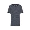 Summer Women Clothes Minimalist Style Laminated Decoration Stripe Rib Round Neck Short Sleeve Knitted Top 3653003