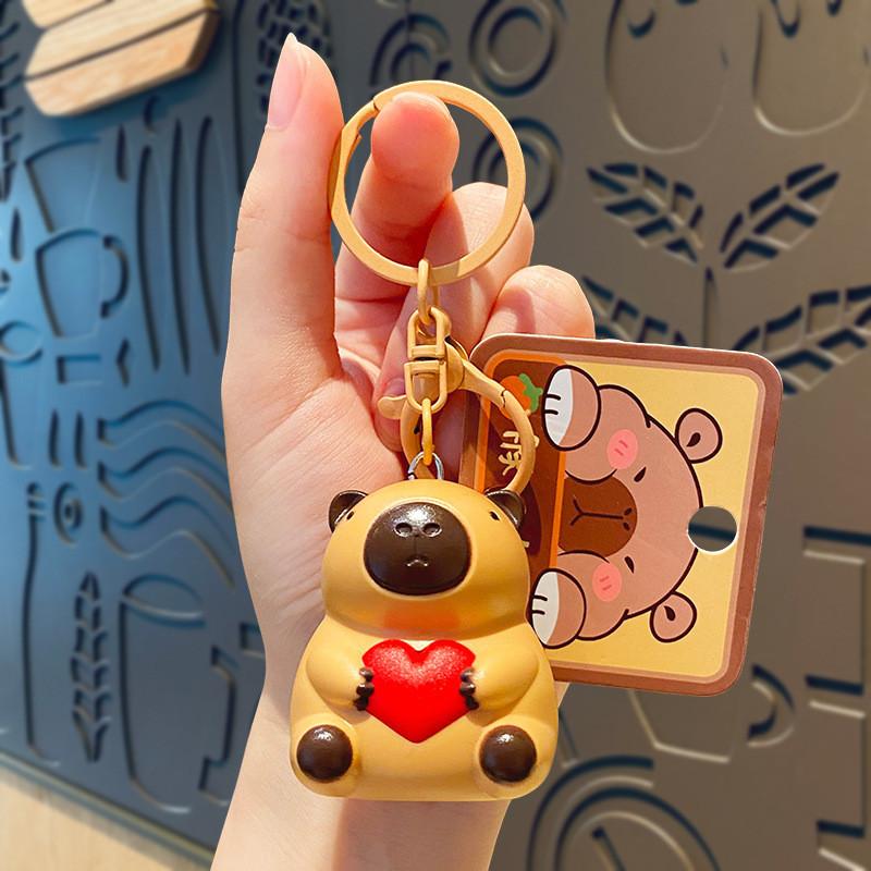 Unikátní Svítící Zvukové Srdce Kapybara Klíčenka Silikonový Materiál Pro Párty A Oslavy