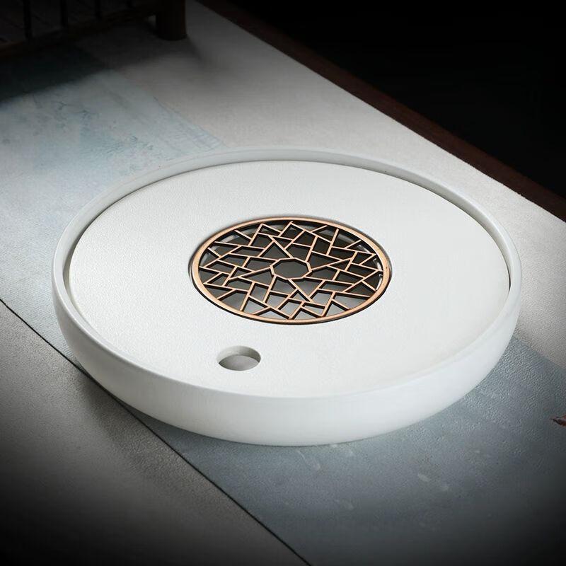 

Elegant Ceramic Round Tea Serving Tray