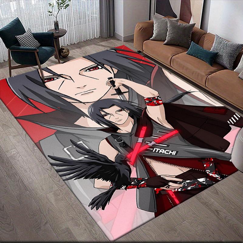 

Uchiha Itachi Theme Illustration Square Area Rug, Non-Slip Floor Mat for Bedroom, Perfect Gift for Itachi Fans.chl 60x90cm