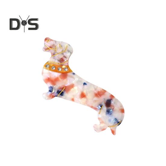 

Женская заколка для волос с челкой, дизайн в виде собаки таксы, заколка для волос с блестящими стразами, инкрустированная заколка для волос, аксессуары для волос F