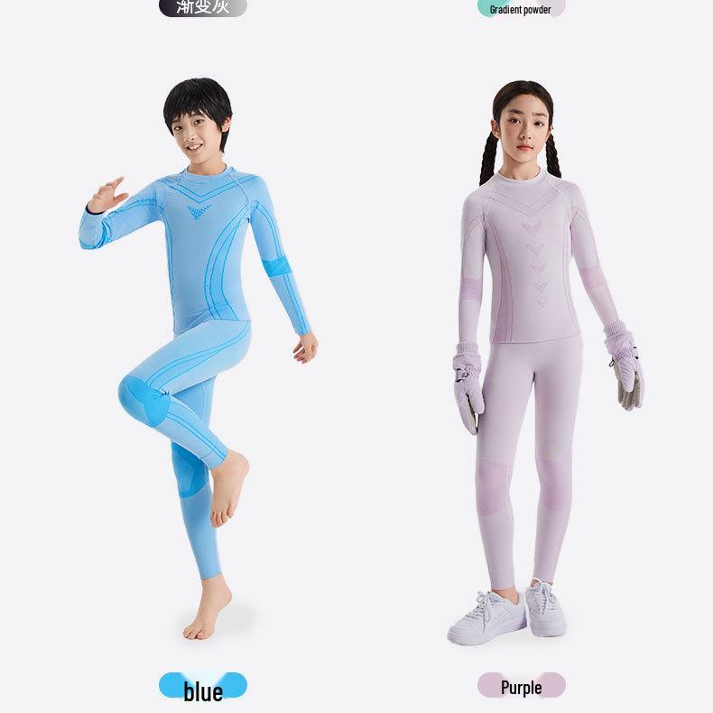 Kids' Quick-Dry Ski Base Layer: Warm, Moisture-Wicking Sports Suit for Boys & Girls
