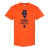 Illinois Fighting Illini Basketball Brush State T-Shirt - Orange