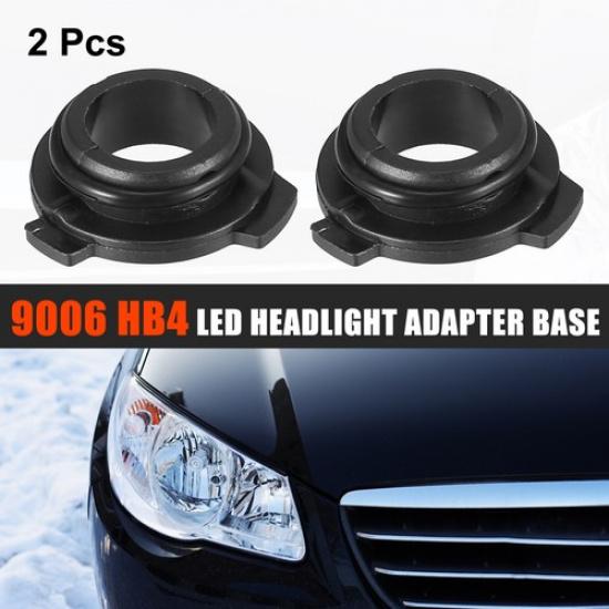 2pcs 9006 HB4 LED Headlight Adapter Base Bulb Sockets Retainer for Car Black