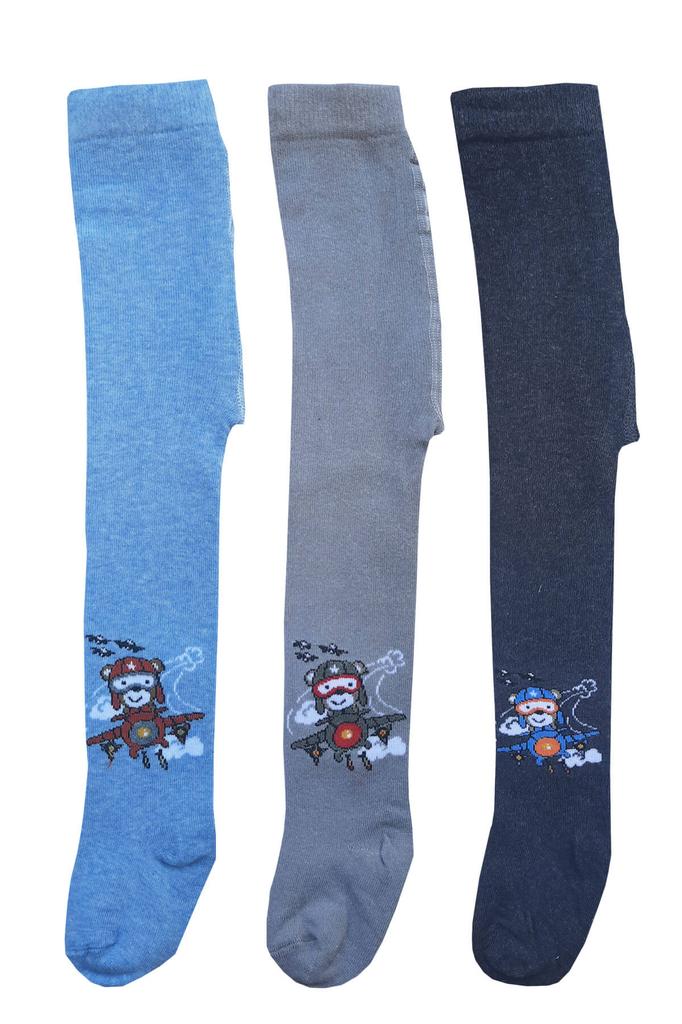 3-Pack Baby Boy Child Tights Colorful Patterned Cotton Socks 