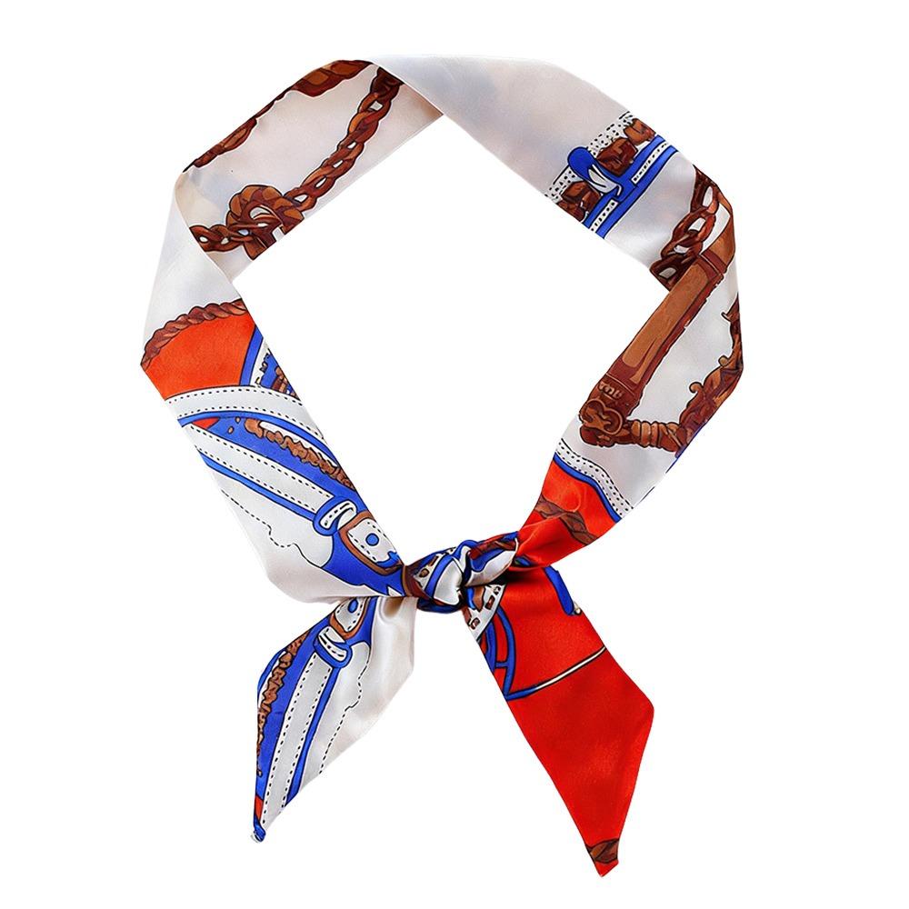 Long Slender Scarf Double-Sided Streamer Handbag Handle Ribbon Hair Band Neckwear/Wrist/Waistband